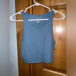 american eagle blue ribbed tank top